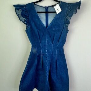 Flying Tomato Blue Denim Romper